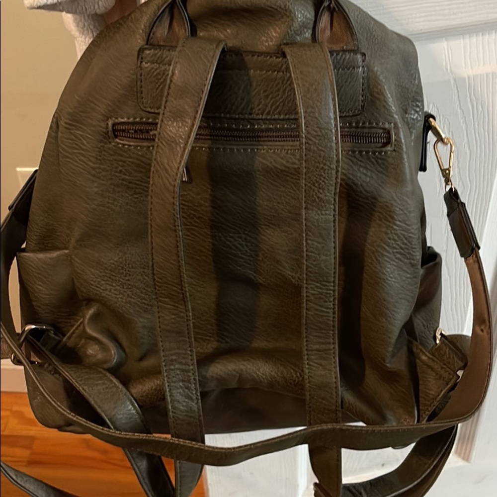 Pleather Deep Green Backpack - image 1